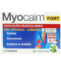 Myocalm Fort douleurs musculaires dos cervicale lombaire 15 comprimés