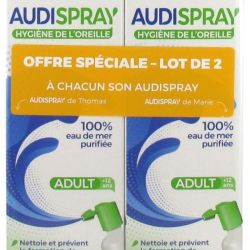 Audispray Adulte Hygiène oreille Spray 2x50ml