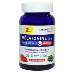 Mélatonine 1,9mg sommeil sans sucre 60 gummies