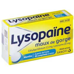 Lysopaine 36 comprimés à Sucer Sans sucre