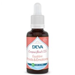 Deva Equilibre poids et émotions composé floral N°25 sans alcool