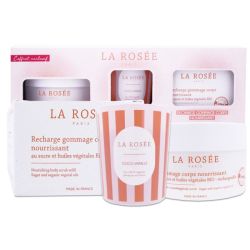 LA ROSEE Coffret Gommage Corps + recharge + bougie