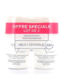 VICHY Déodorant Anti-transpirant Peaux sensibles Bille 2x50ml