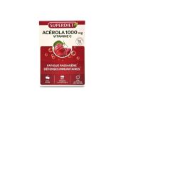 Superdiet Acérola VitC 1000mg goût cerise x30 comprimés effervescents