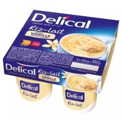 Delical dessert lacté HP/HC riz au lait vanille note caramel 4x200g