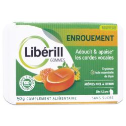 LIBERILL Gommes Enrouement Miel/Citron 50g