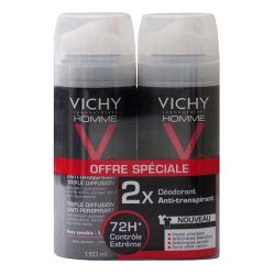 Déodorant vaporisateur 72h homme anti-transpirant triple diffusion 2x150ml