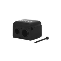 TAILLE-CRAYON DOUBLE AVEC RÉCUPERATEUR ET LAMELLE NETTOYANTE