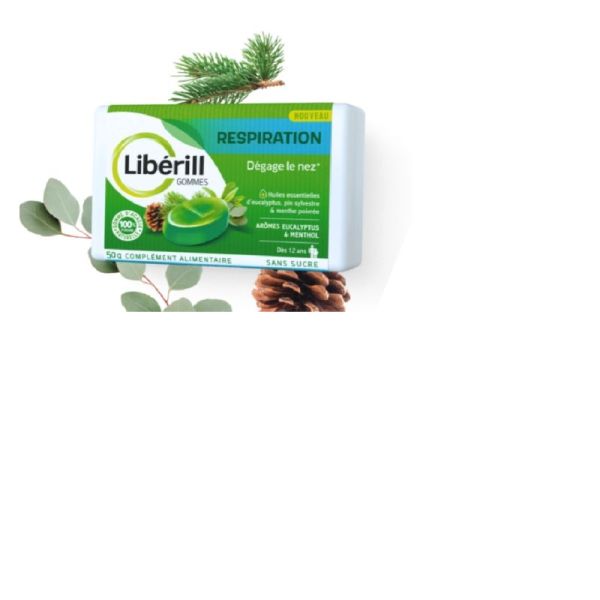 LIBERILL Gommes Respiration Eucalyptus/Menthol 50g