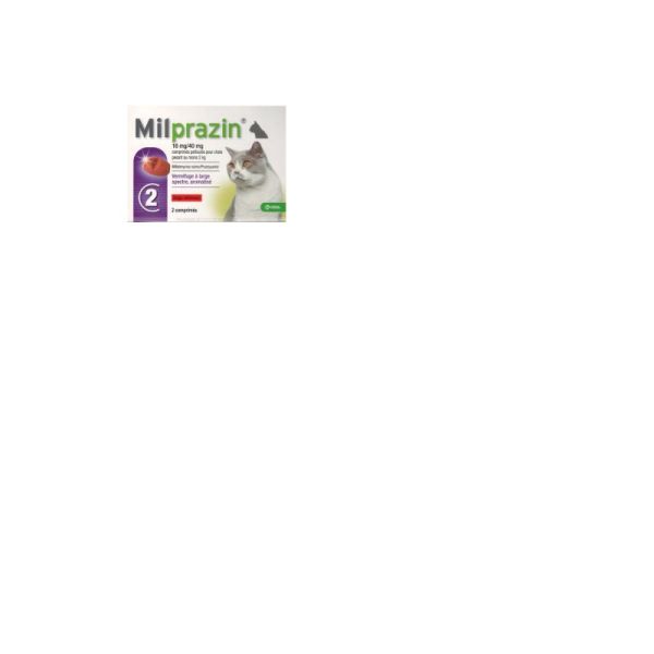 Milprazin vermifuge chats de plus de 2kgs x2 comprimés