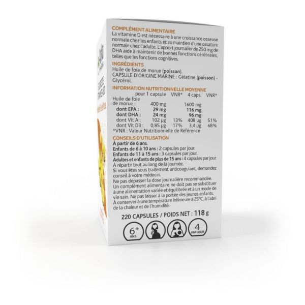Arkogélules Huile foie de morue 220 gélules