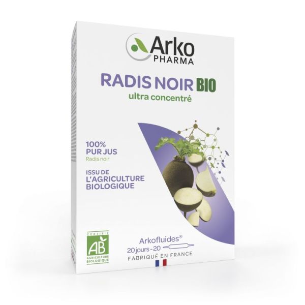 Arkofluides bio radis noir 20 ampoules