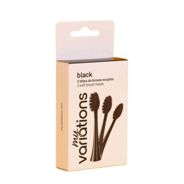 3 têtes de brosse souple Onyx-Black
