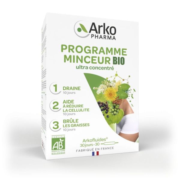 Arkofluides minceur 30 ampoules