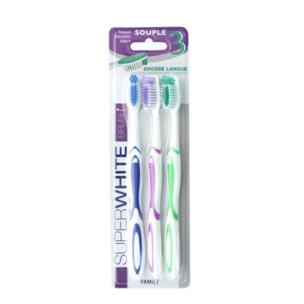 Superwhite Brosse à Dents Brush Family Souple x3