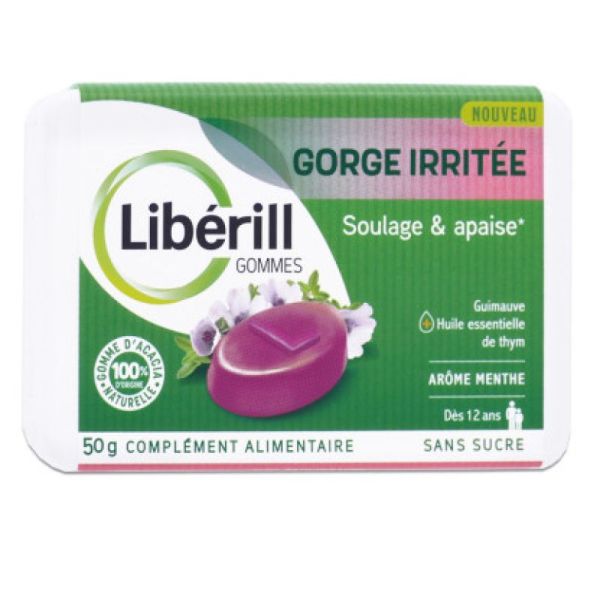 LIBERILL Gommes Gorge Irritée Menthe 50g