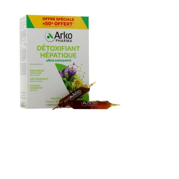 arkofluides détoxifiant hépatique 30 ampoules