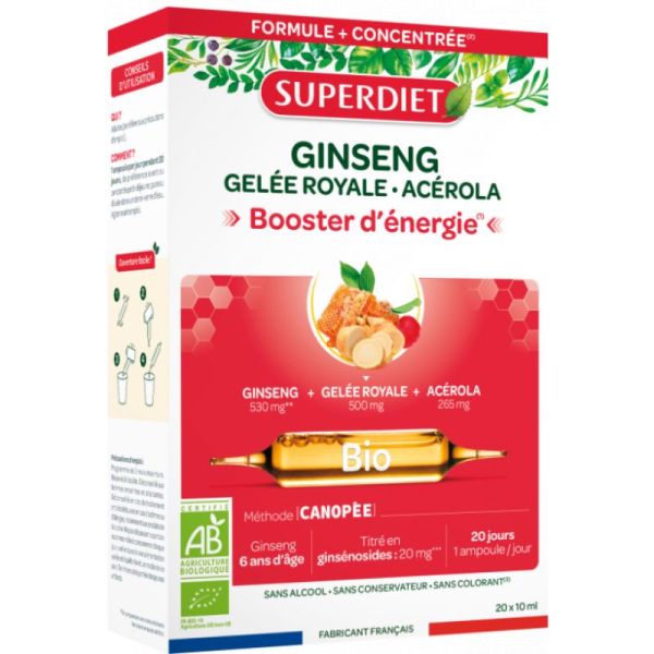 Superdiet Booster d'énergie x20 ampoules