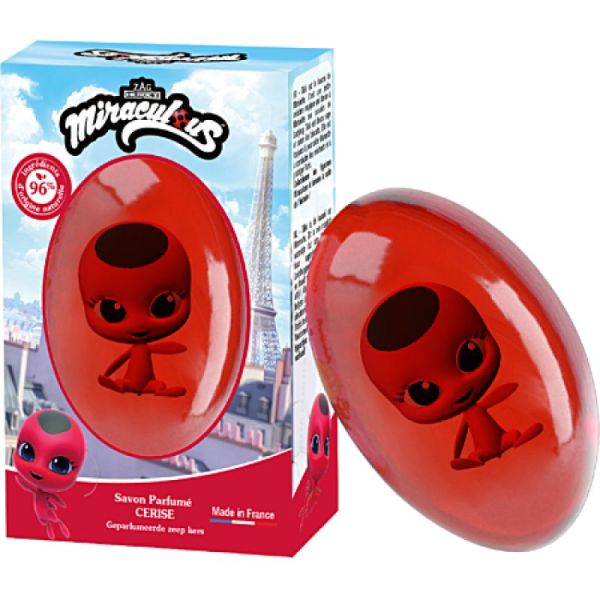 SAVON FIGURINE MIRACULOUS CERISE 75G