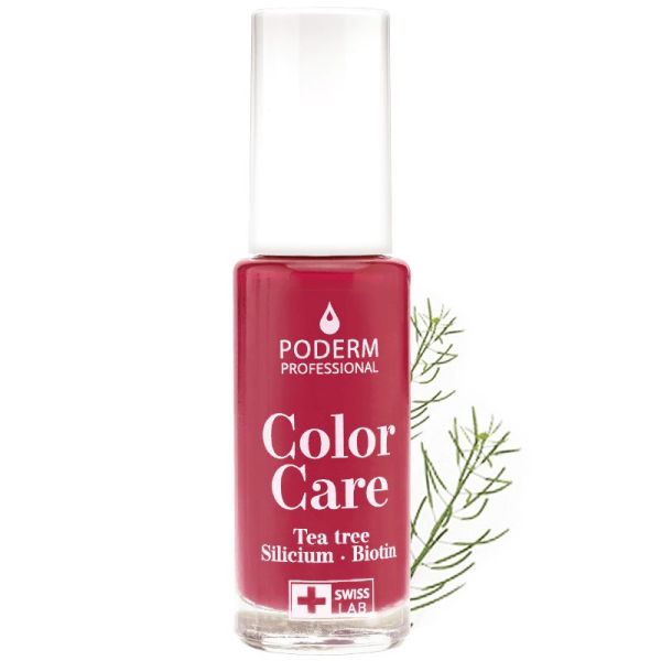 Poderm Vernis Color Care Tea tree Rouge Rose 8ml