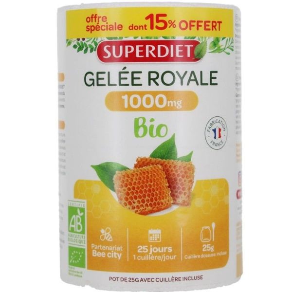 Superdiet Gelée royale 1000mg bio pot 25g