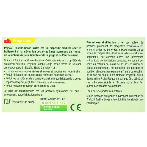 Gorge irritée +6 ans fruits rouges 16 pastilles