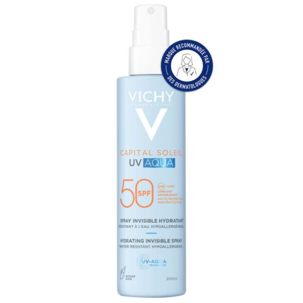 Vichy UV Aqua spf50 Spray invisible hydratant 200ml