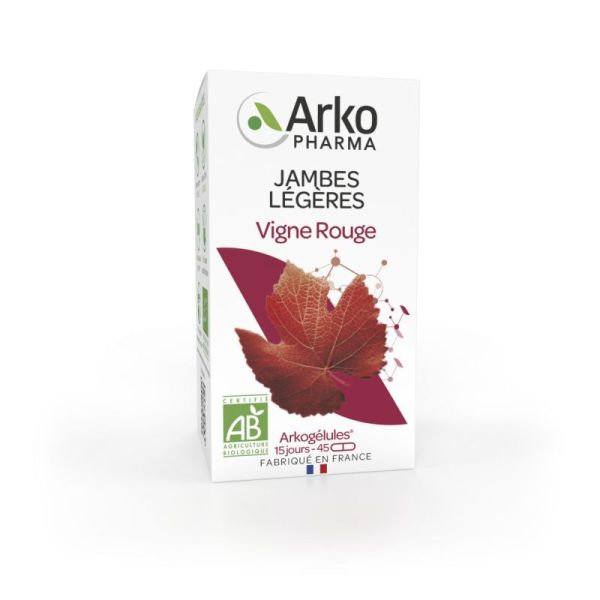 Arkogélules vigne rouge bio jambes légères 45 gélules