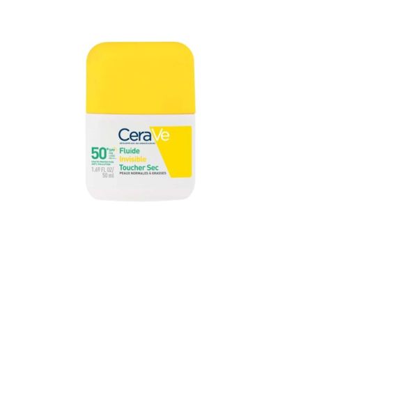 cerave fluide solaire invisible toucher sec spf 50 50ml