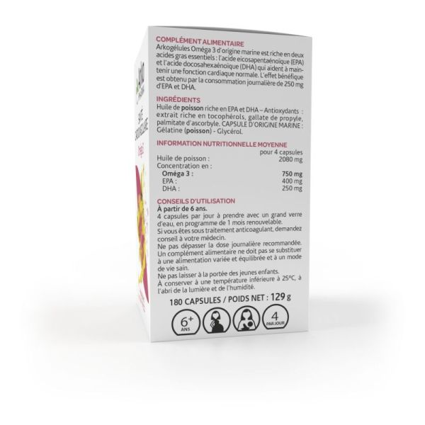 Arkogélules oméga 3 origine marine 180 capsules