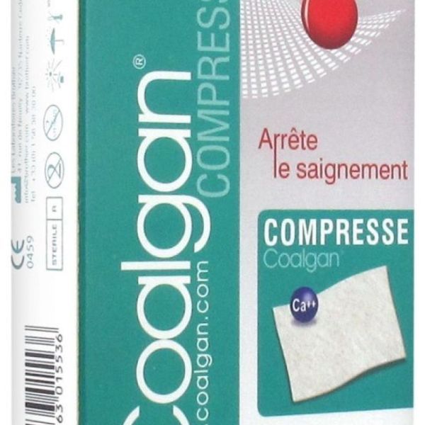 Coalgan Compresse Hémostatique 3cmx5cm  x5