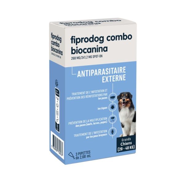 Fiprodog combo grand chien - 3 pipettes