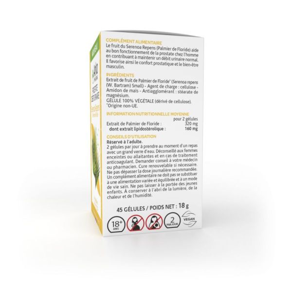 Arkogélules prostate débit urinaire palmier de Floride 45 gélules