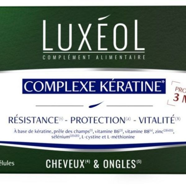 Luxeol Complexe Kératine 3 mois 90 gélules