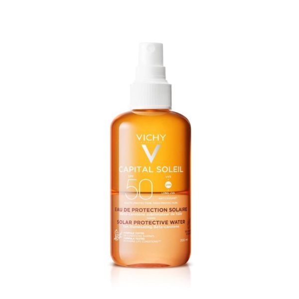 VICHY Eau de protection solaire SPF 50 sublimateur de hâle 200ml