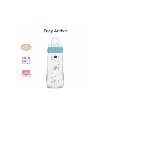 MAM Biberon easy active 6mois+ débit très rapide bleu 330ml