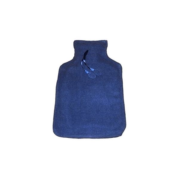 Bouillotte Caoutchouc Polaire Bleu Marine