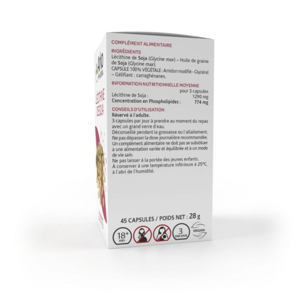 Lécithine de soja Glycine max 45 gélules