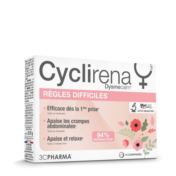 Cyclirena Règles difficiles 15 comprimés
