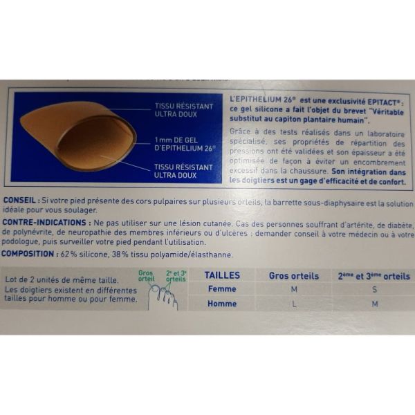 Epitact Digitubes Cors/Oeils de perdrix Taille S 2 unités 25mm