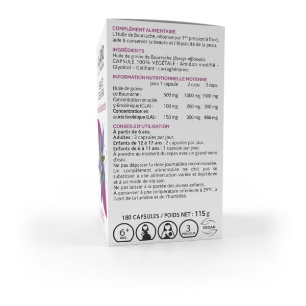 Arkogélules huile bourrache bio beauté de la peau 180 capsules