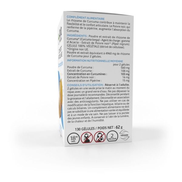 Arkogélules curcuma 130 gélules