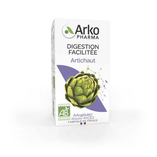 Arkogélules artichaut 13mg polyphénols bio 40 gélules