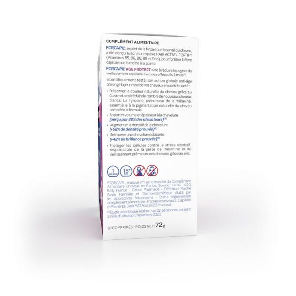 Forcapil Age Protect cheveux blancs et ternes 90 comprimés