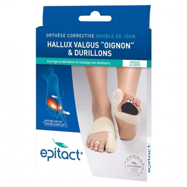 Epitact Orthèse corrective Double de jour hallux valgus/durillons Pied droit Taille S