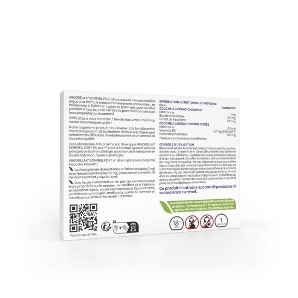 Arkorelax sommeil fort 8h 15 comprimés