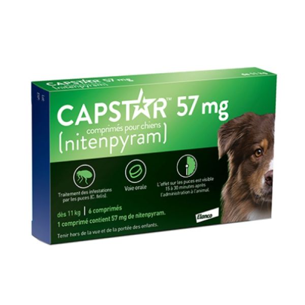 Capstar Chiens 57 mg Boîte de 6 Comprimés