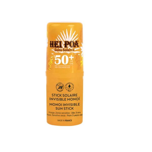 Hei Poa Stick solaire invisible monoï spf50+ dès 3 ans