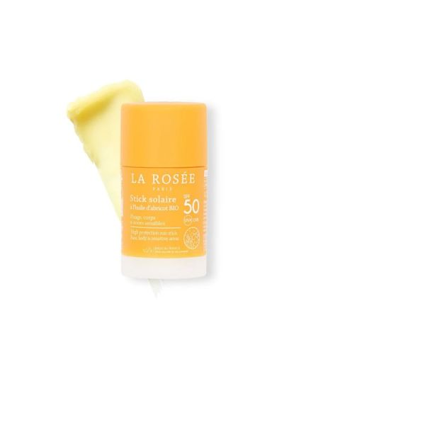 LA ROSEE Stick solaire spf50+ visage, lèvres et zones sensibles