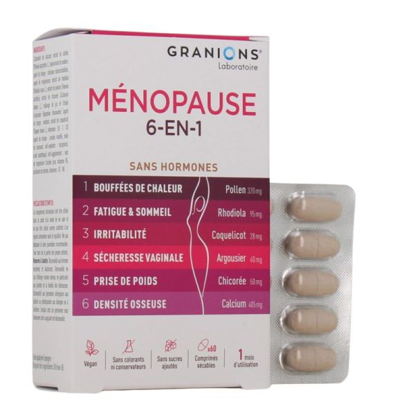 Ménopause 6 en 1 sans hormones x60 comprimés